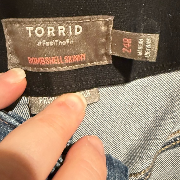 Torrid Blue Distressed Jeans - Picture 2 of 4